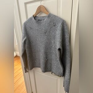 Simply Vera Vera Wang Gray Embellished Sweater